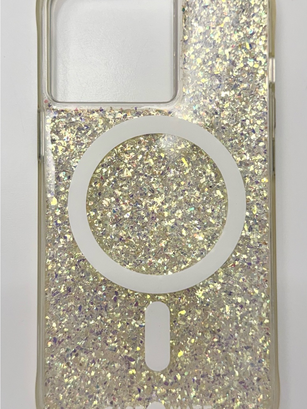 case-mate Clear Iridescent Glitter MagSafe iPhone 13 Pro Case - Sparkling Silver